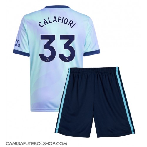 Camisa de time de futebol Arsenal Riccardo Calafiori #33 Replicas 3º Equipamento Infantil 2024-25 Manga Curta (+ Calças curtas)